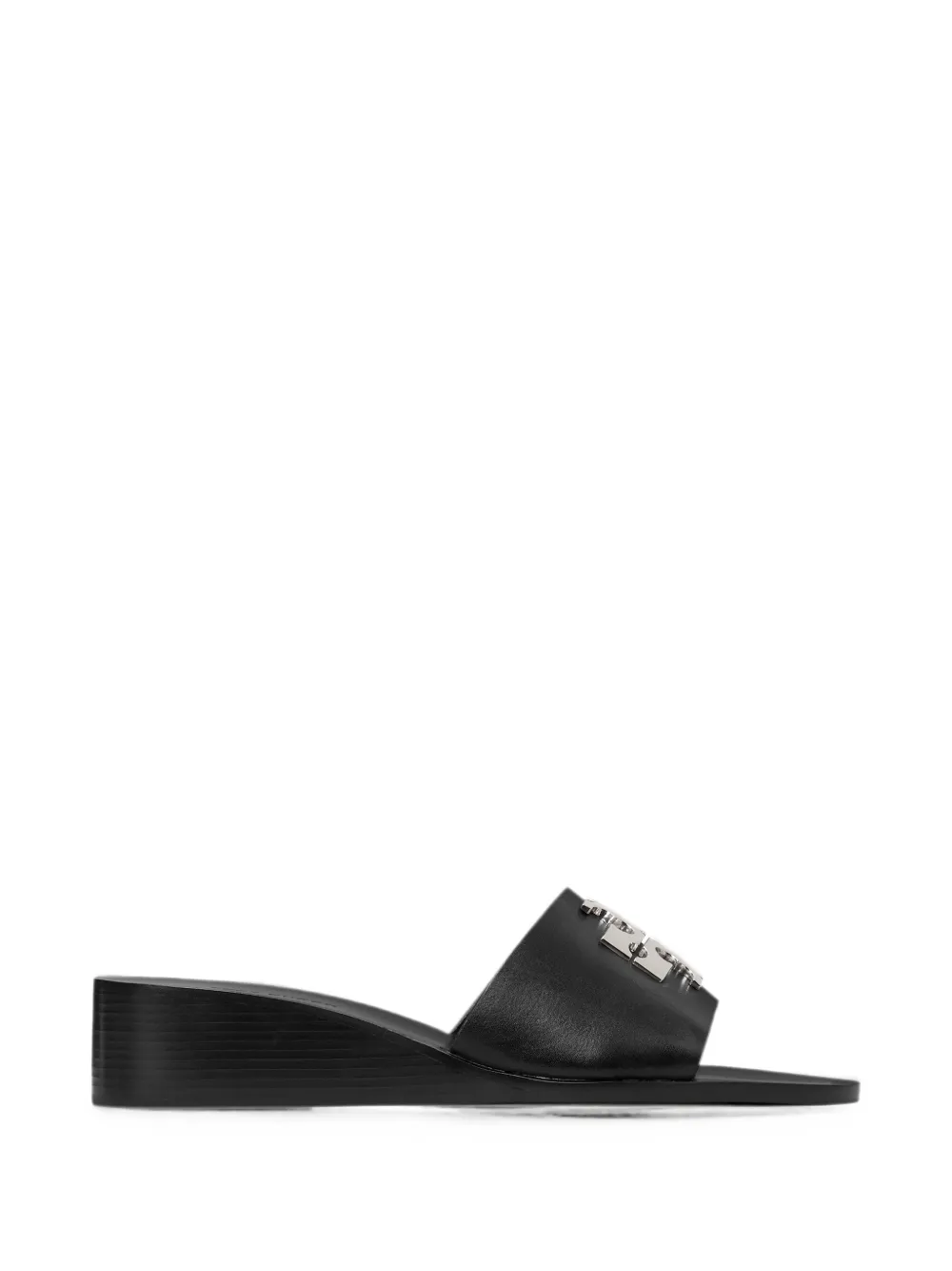 Tory Burch Charlie logo-plaque wedge sandals - Black
