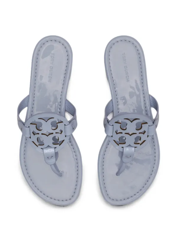 Tory Burch Miller Patent Sandals | Blue | FARFETCH
