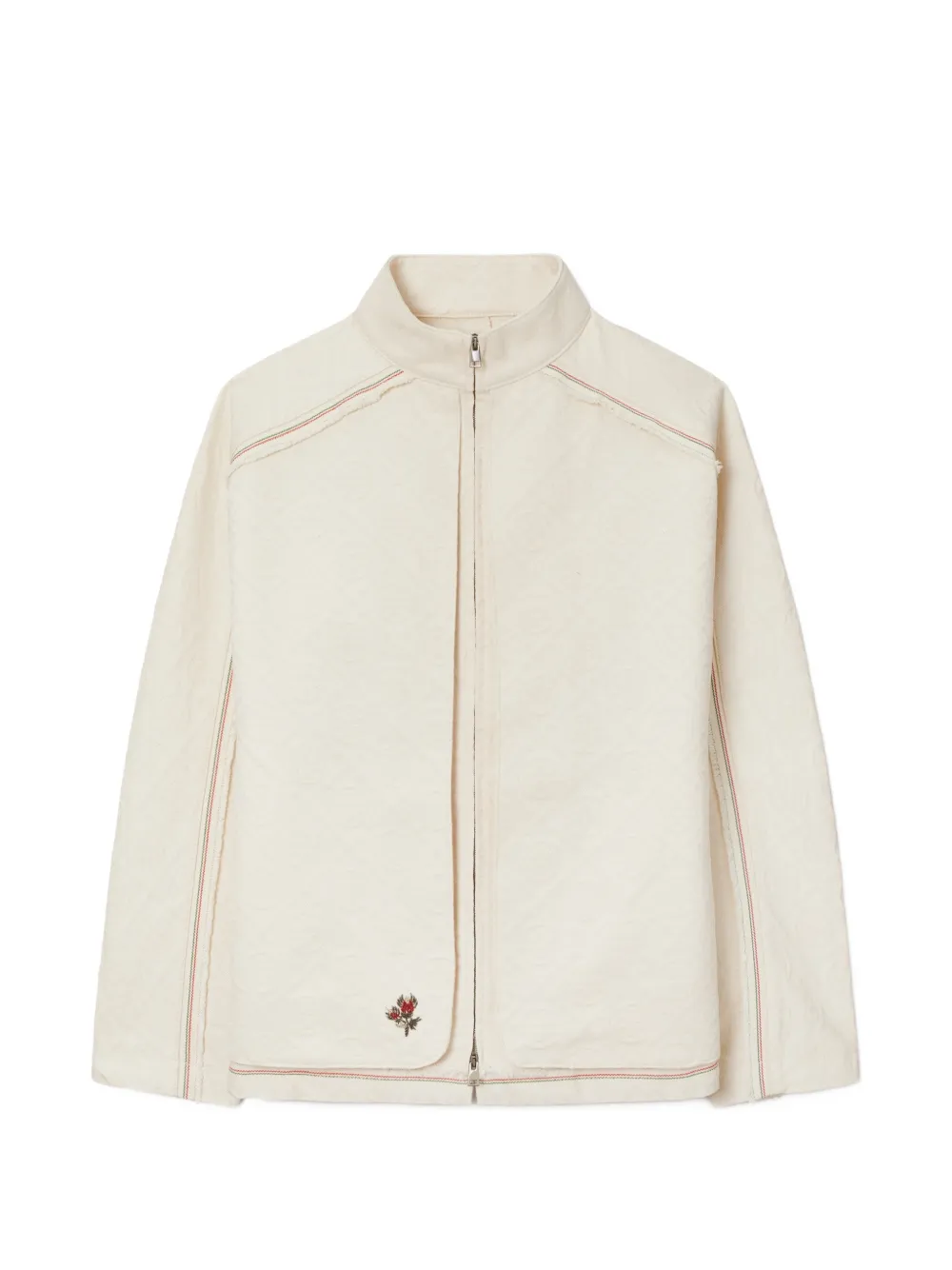Tory Burch logo-quilted denim jacket - Neutrals