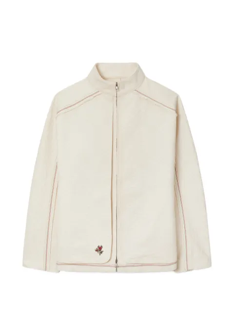 Tory Burch logo-quilted denim jacket