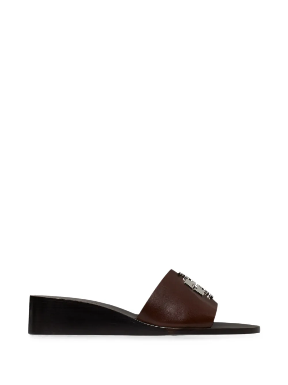 Tory Burch Charlie logo-plaque wedge sandals - Brown