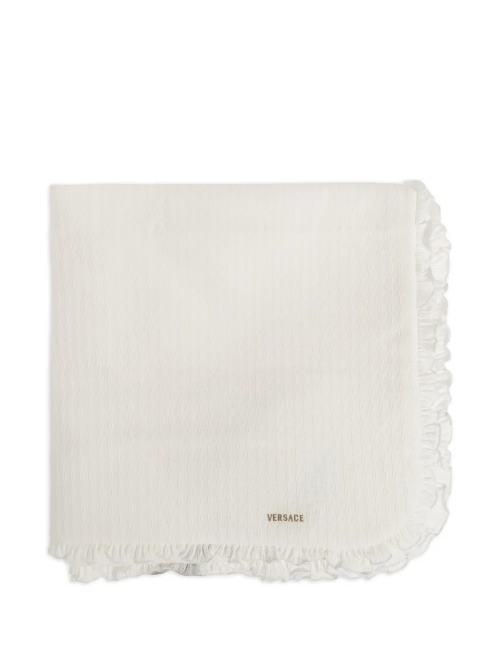 Versace Kids Coperta traforata con ruches - 2WO30 WHITE