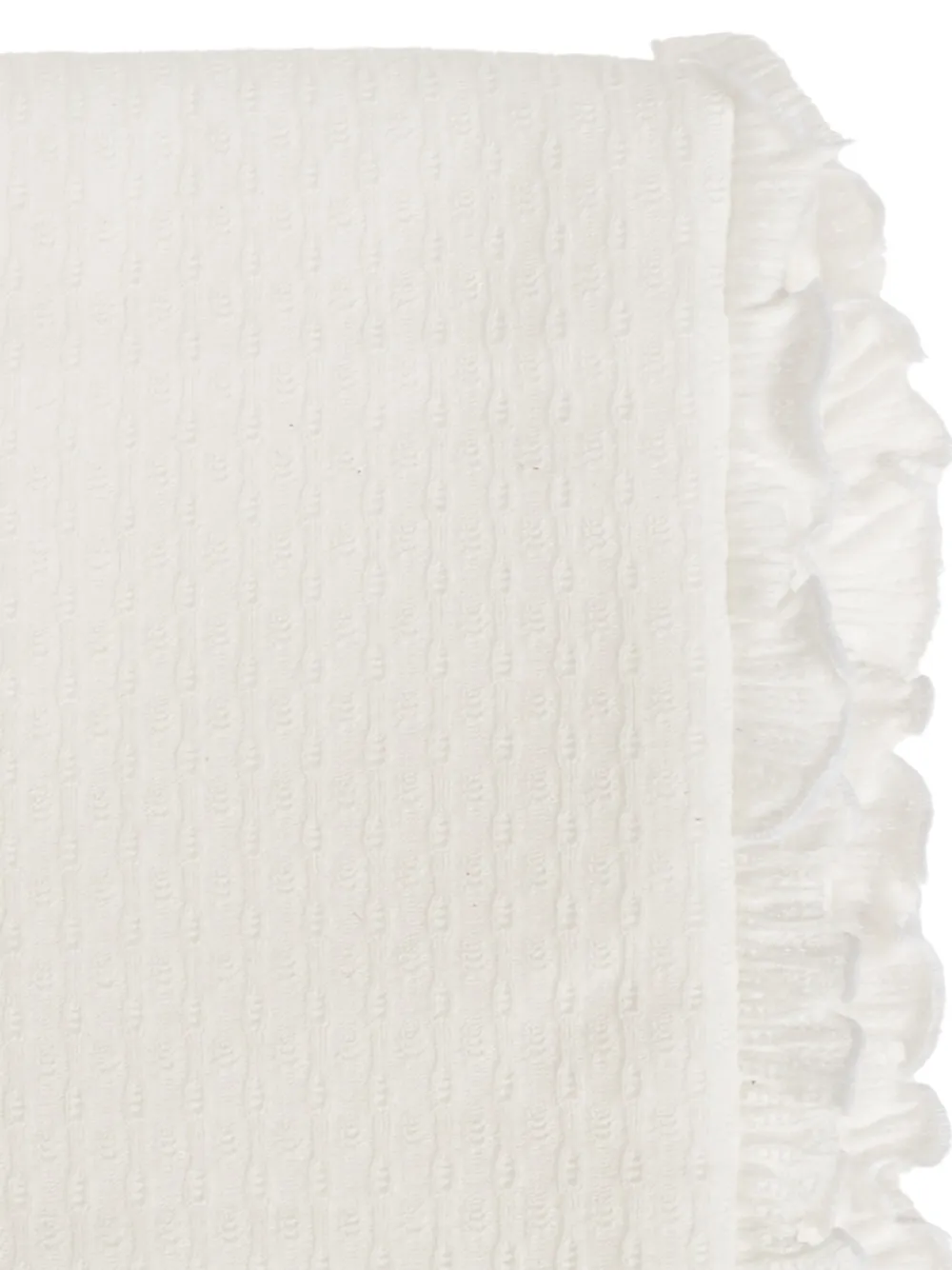 Versace Kids OUTDOOR BLANKET PERFORATED COTTON JERSEY + VERSACE LOGO EMBROIDERY 2WO30 WHITE