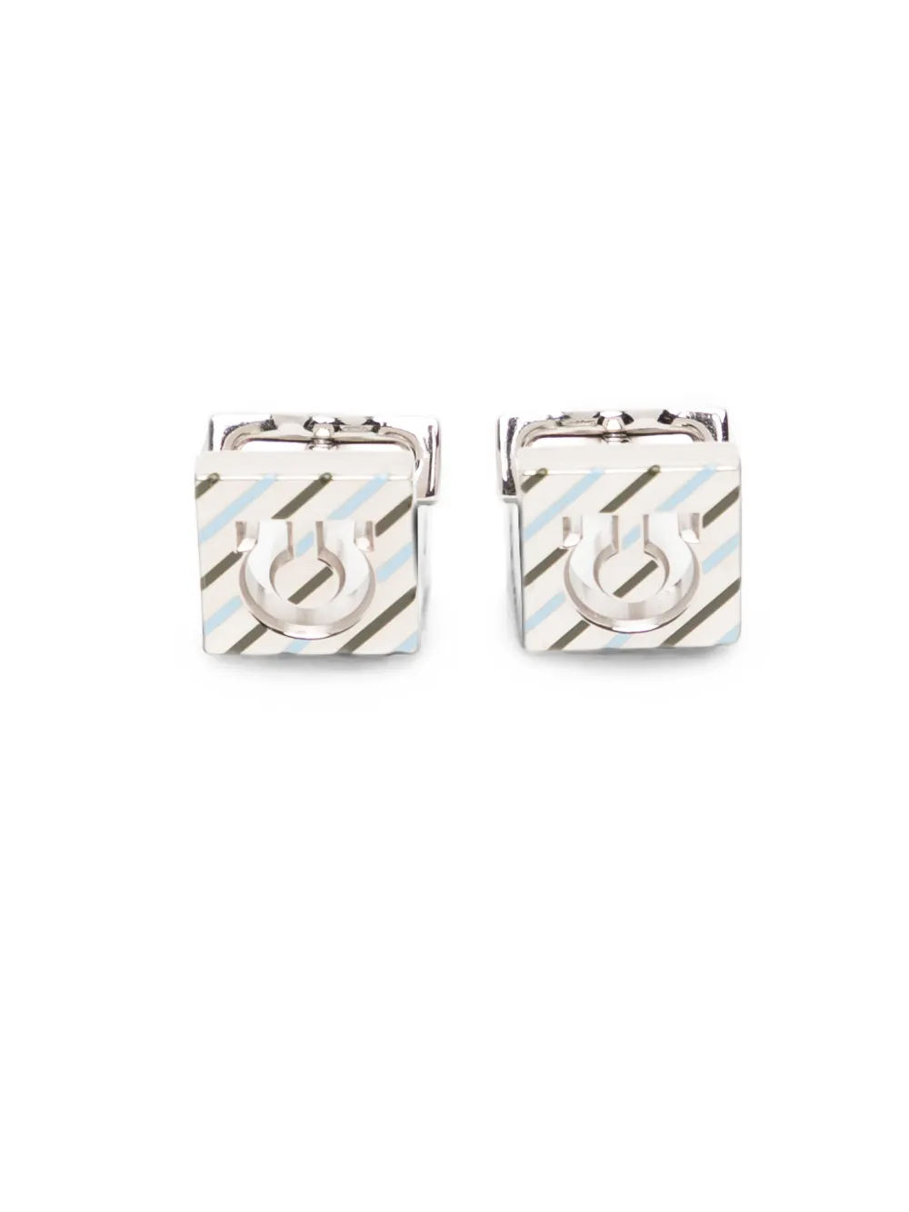 Ferragamo Gancini Guilloché cufflinks - Silber