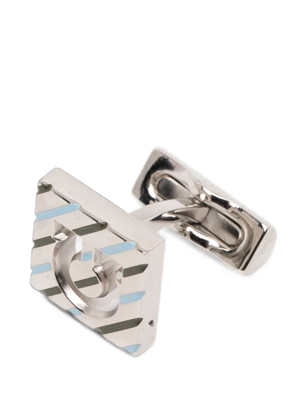 Ferragamo Gancini Guilloché manchetknopen Zilver