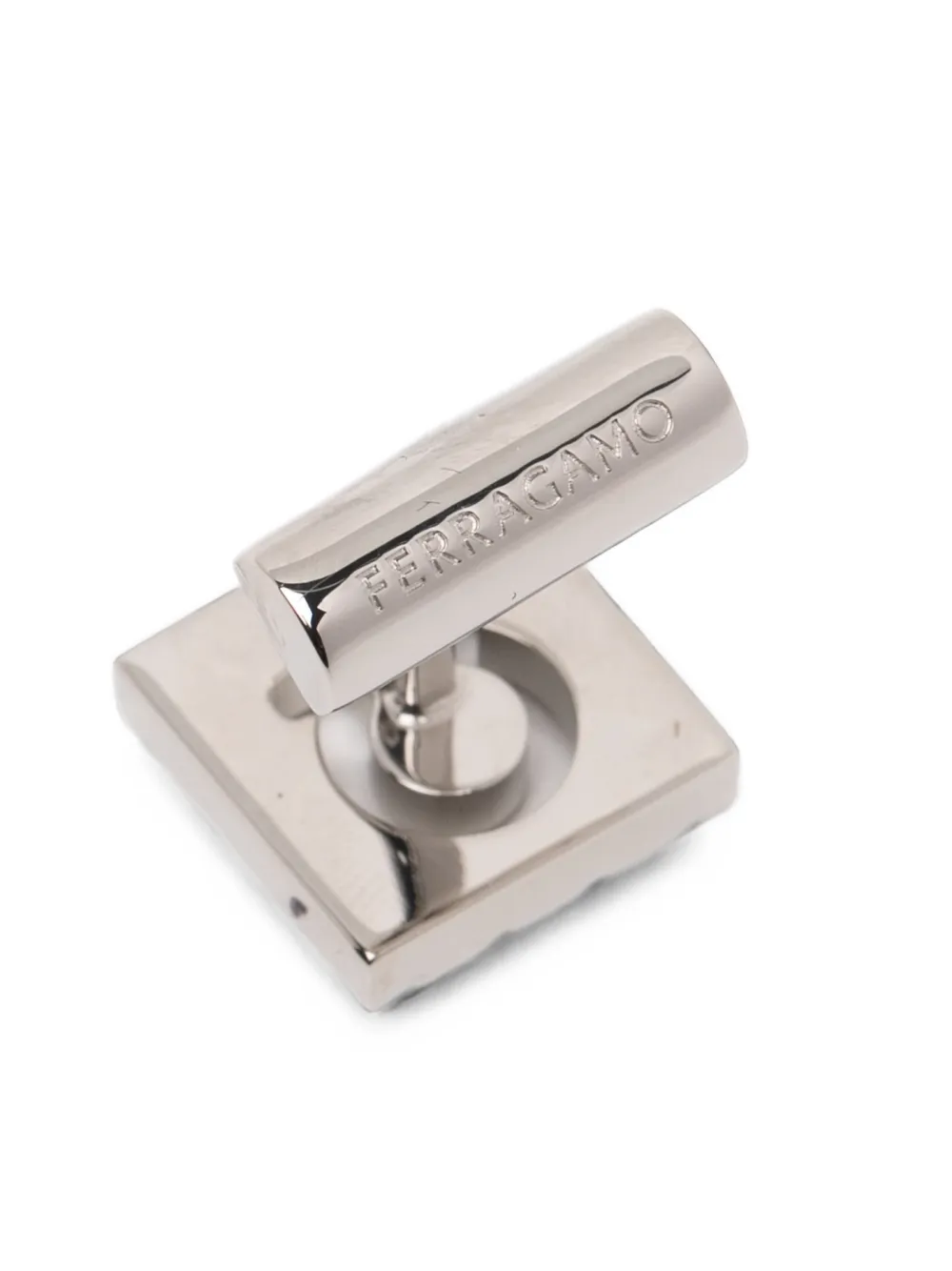 Ferragamo Gancini Guilloché manchetknopen Zilver