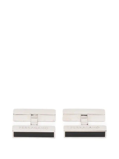 Ferragamo logo-engraved rectangle cufflinks