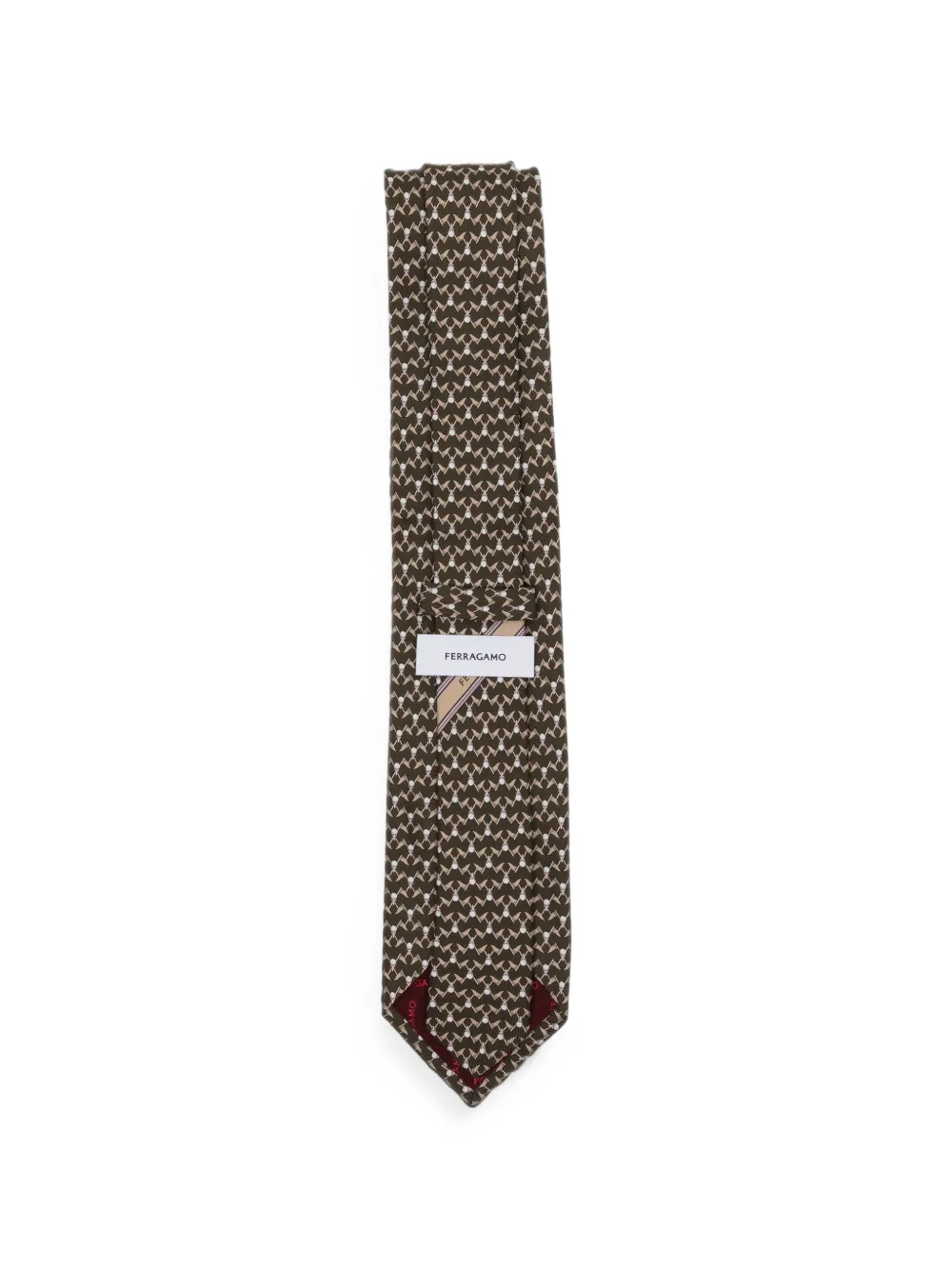 Ferragamo Stropdas met print Bruin
