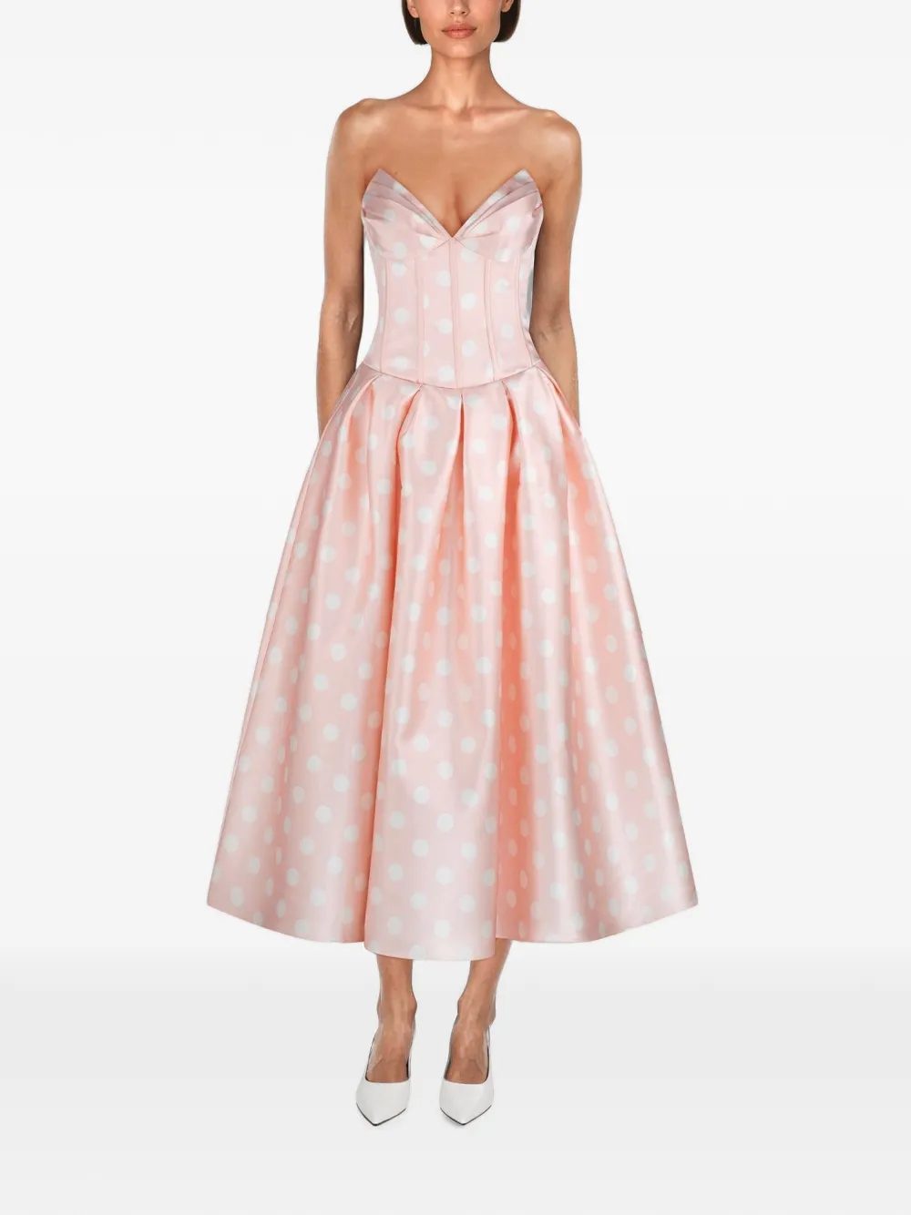 Atoir polka-dot corset-style dress - Rosa