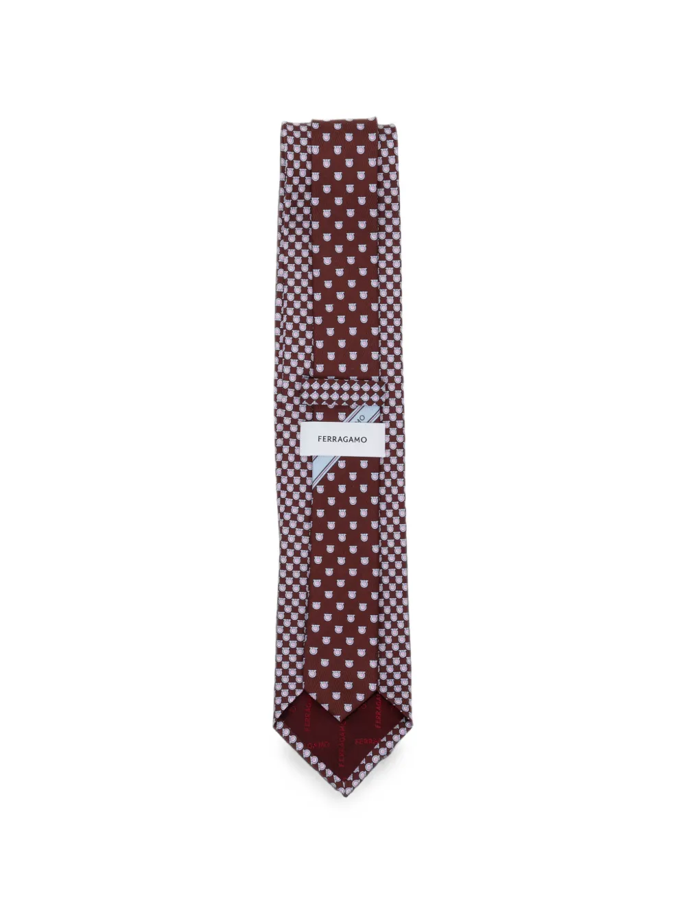 Ferragamo Stropdas met Gancini-print Bruin
