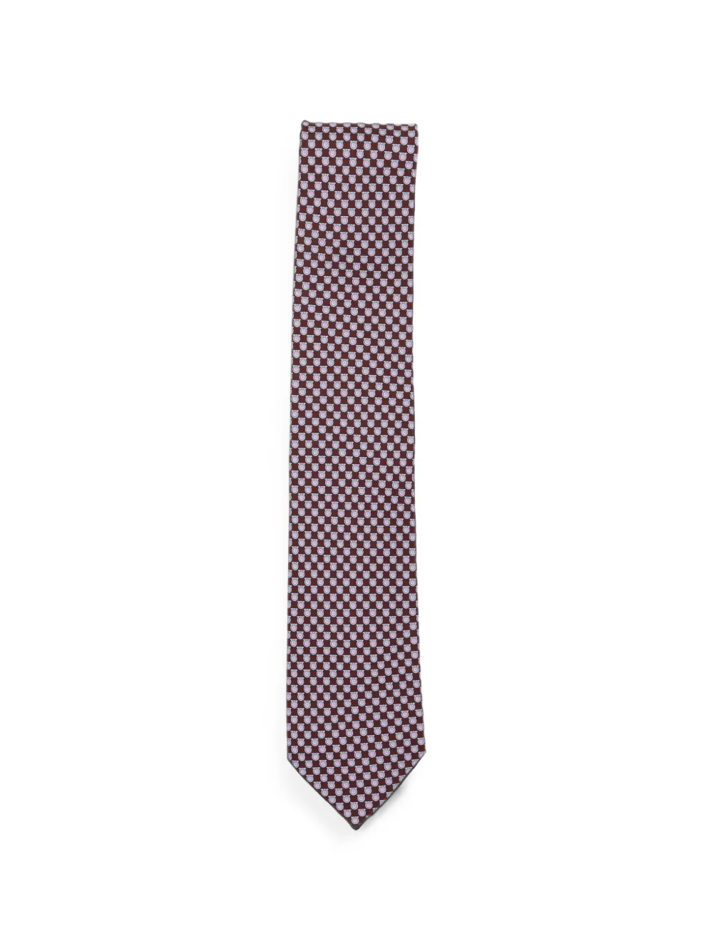 Ferragamo Gancini-print tie - Marrone