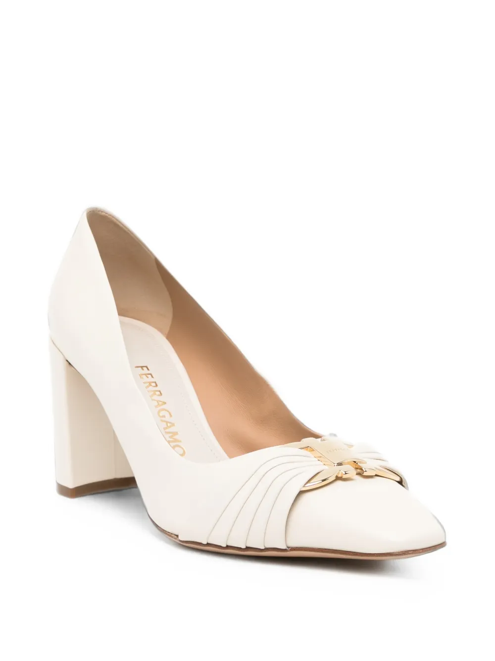 Ferragamo 80mm Gancio pumps Beige