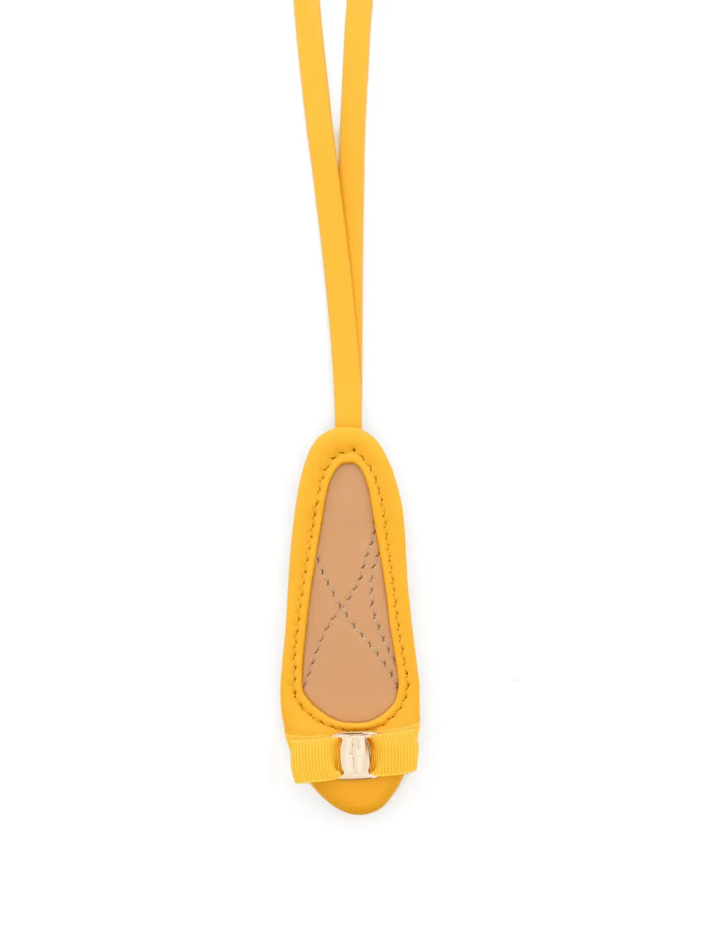 Ferragamo Sleutelhanger met ballerina's-patroon Geel