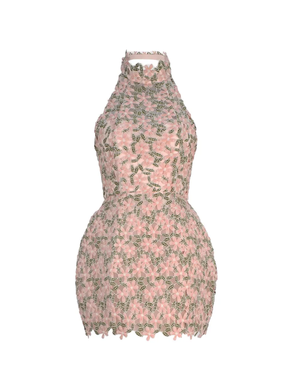 Atoir floral-lace halterneck mini dress