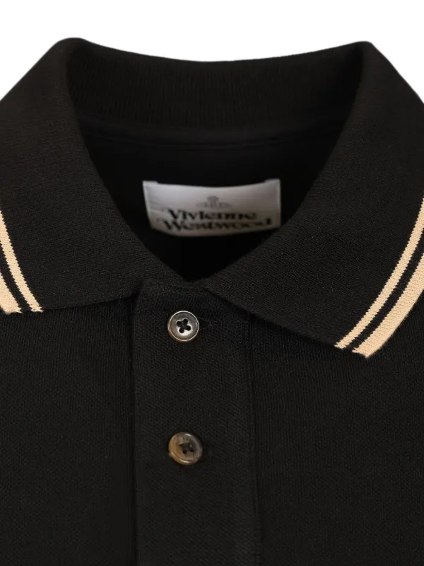 Vivienne Westwood Orb-embroidered Tipped Polo Shirt | Black | FARFETCH
