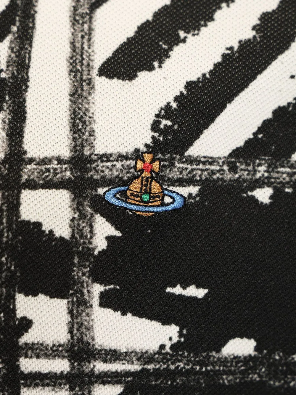 Vivienne Westwood Scribble poloshirt met geborduurde Orb Wit