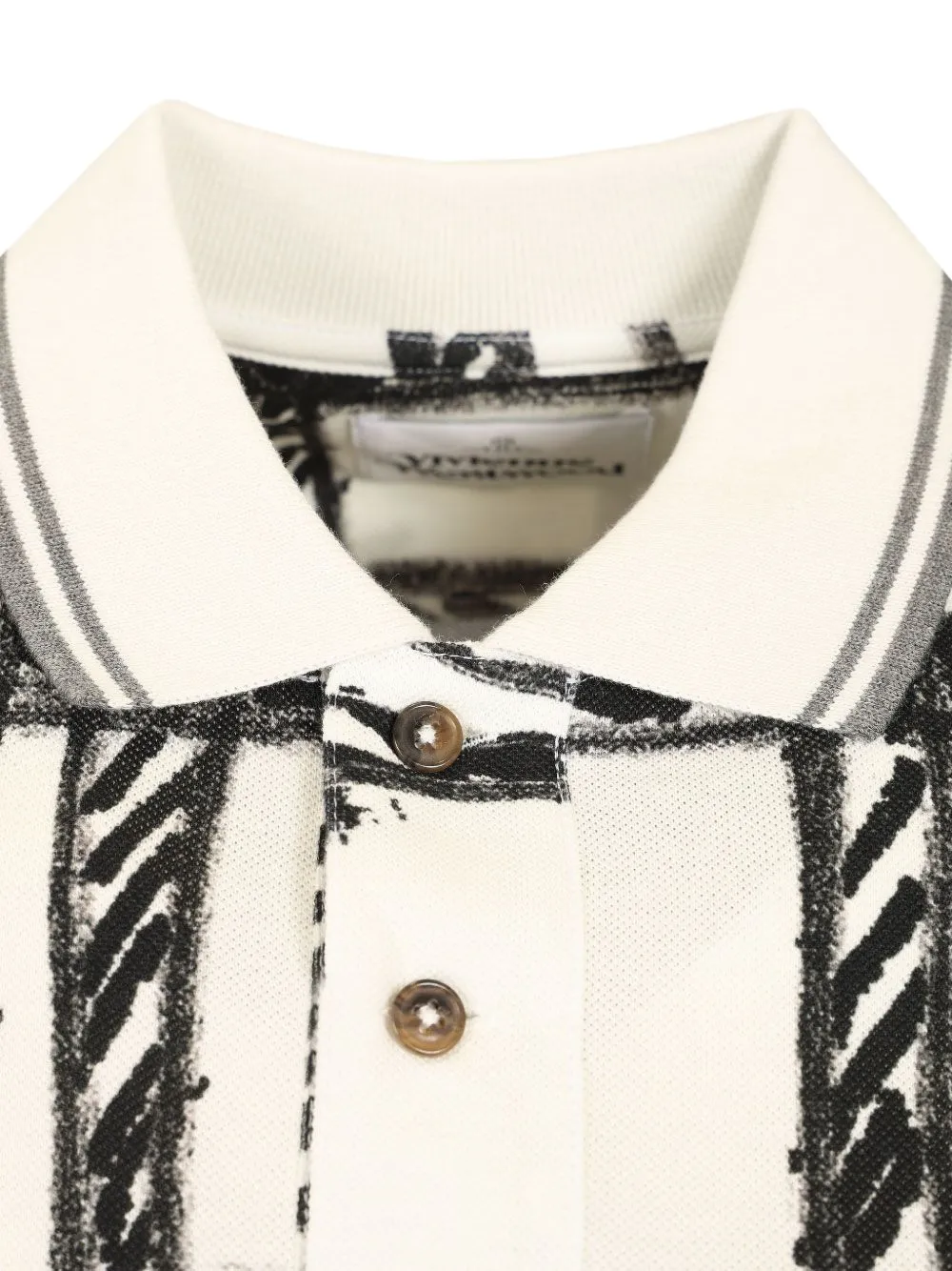 Vivienne Westwood Scribble poloshirt met geborduurde Orb Wit