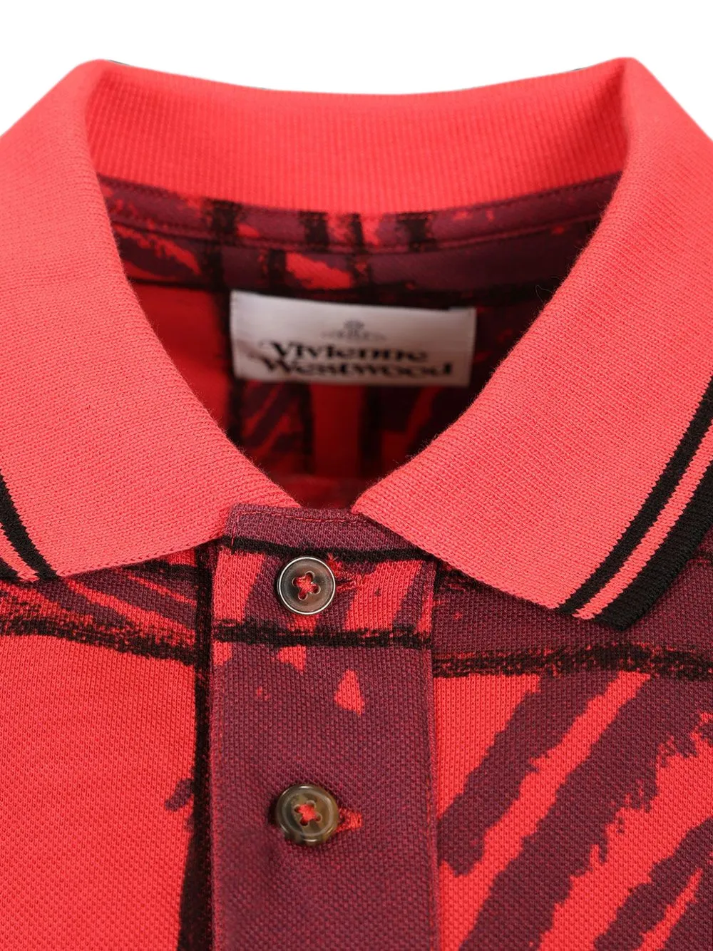 Vivienne Westwood Poloshirt met korte mouwen en abstract patroon Rood