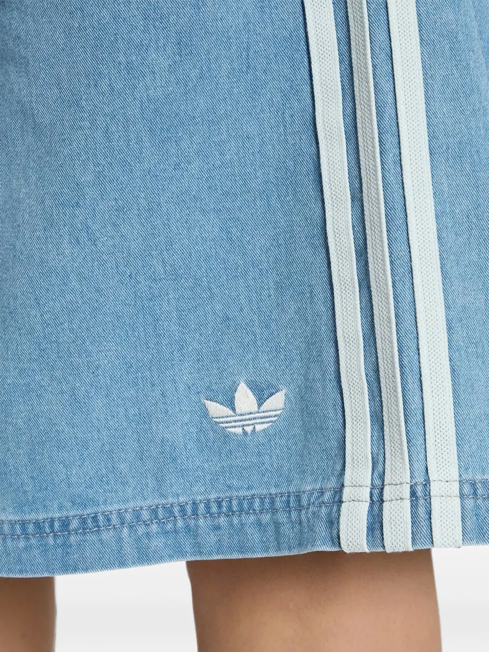  Adidas Side-stripe Denim Shorts - Azul 
