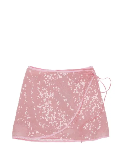 Oséree sequin-embellished wrap skirt