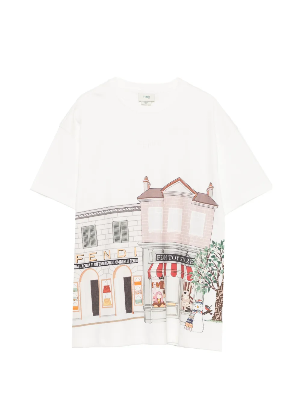 Fendi Kids graphic-print T-shirt - Bianco