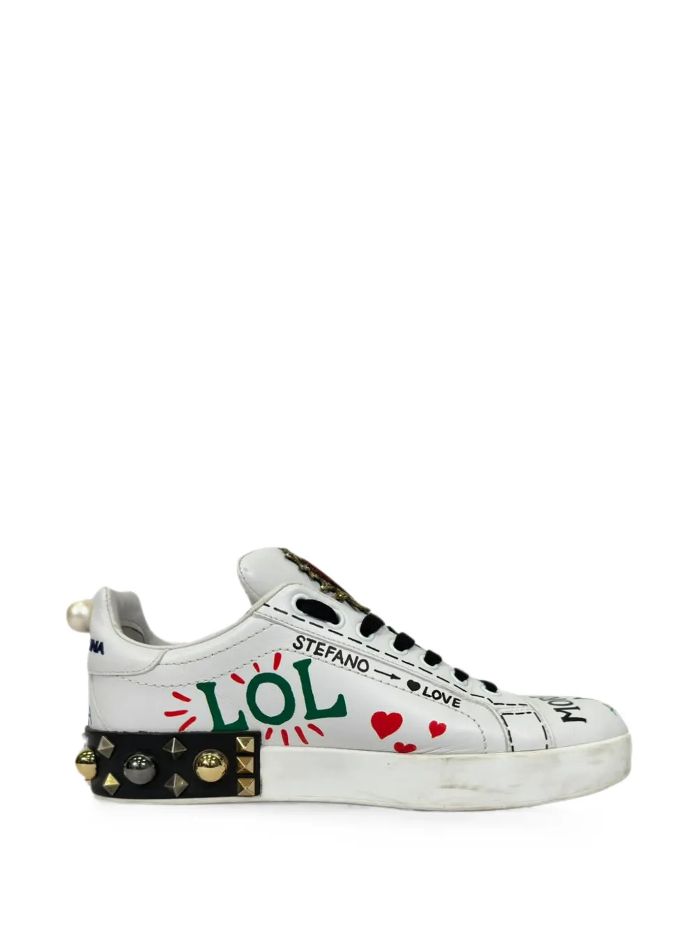 Dolce & Gabbana Pre-Owned 2010s Portofino printed sneakers - Bianco