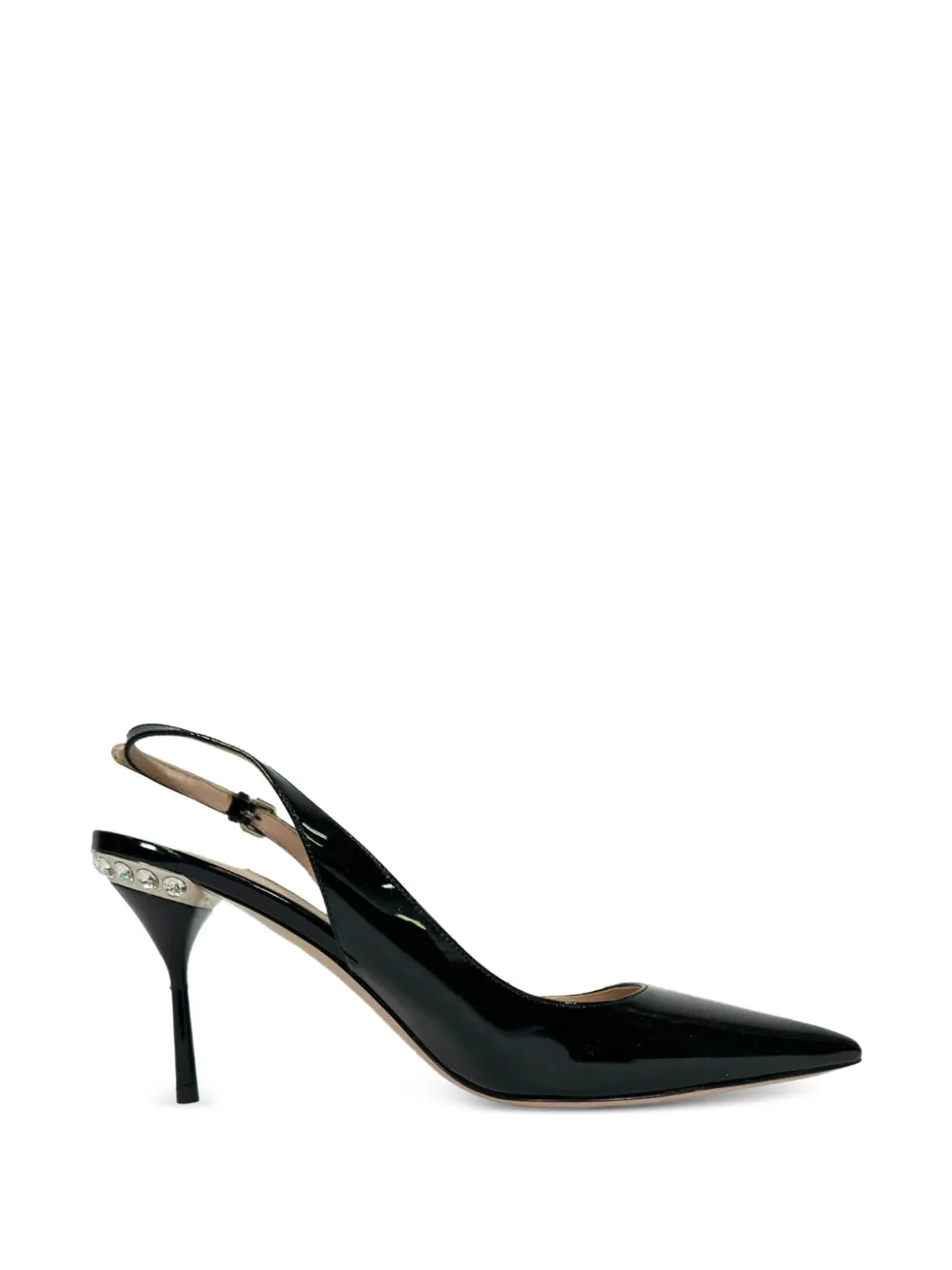 Miu Miu Pre-Owned embellished slingback pumps - Schwarz