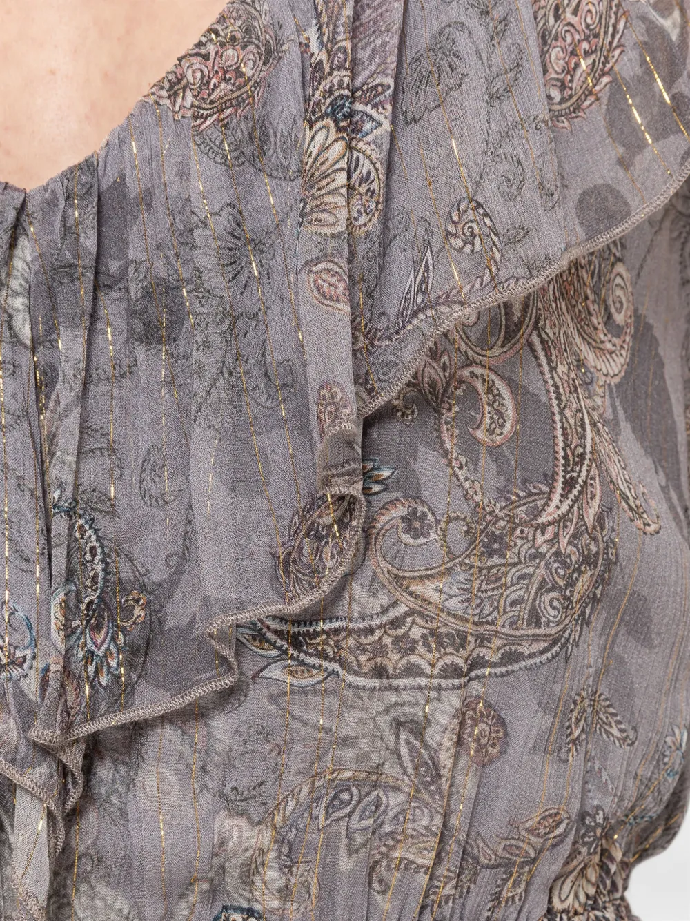 NISSA Asymmetrische chiffon mini-jurk met print Paars