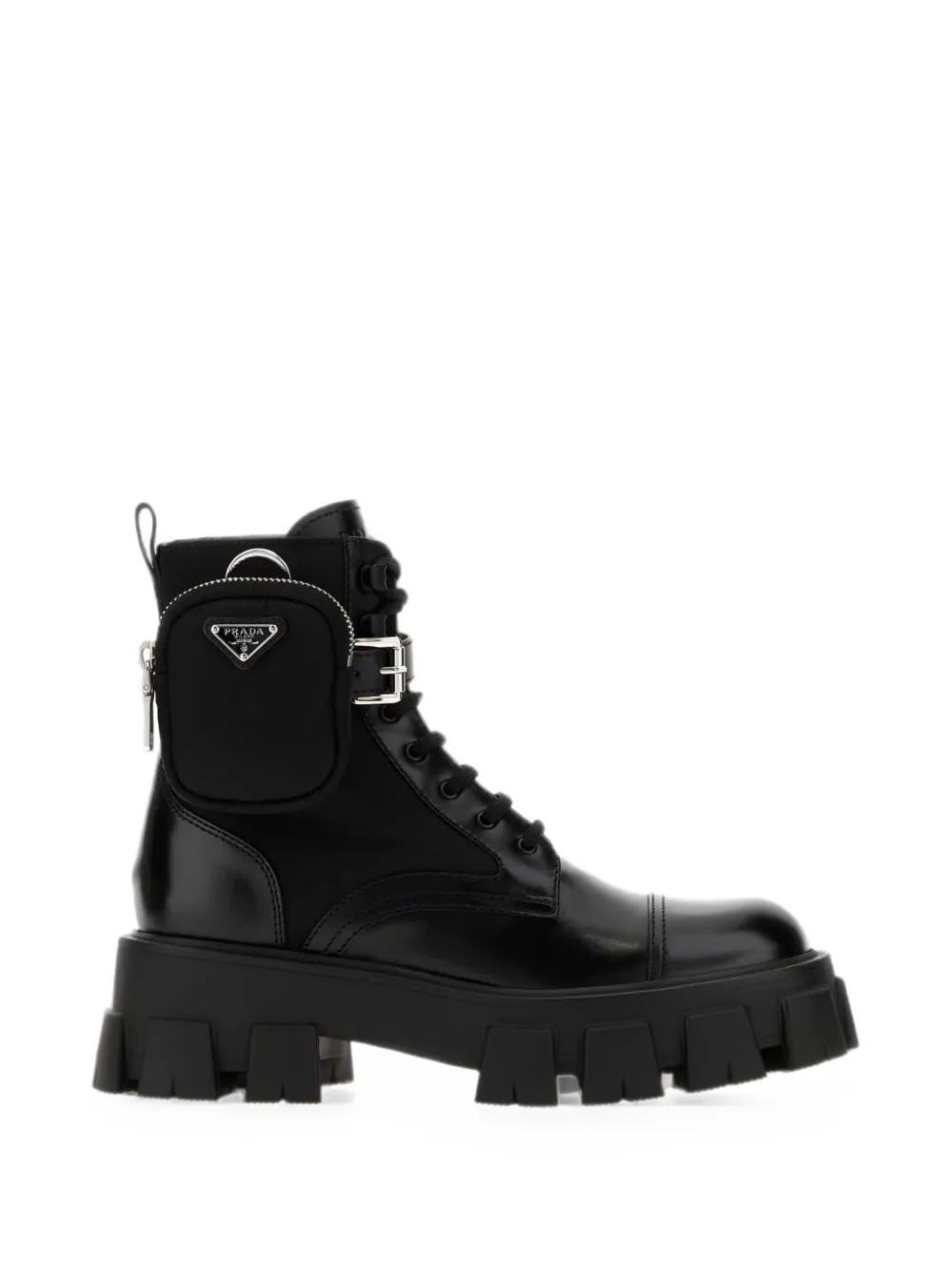 Prada Monolith pouch ankle boots - Nero