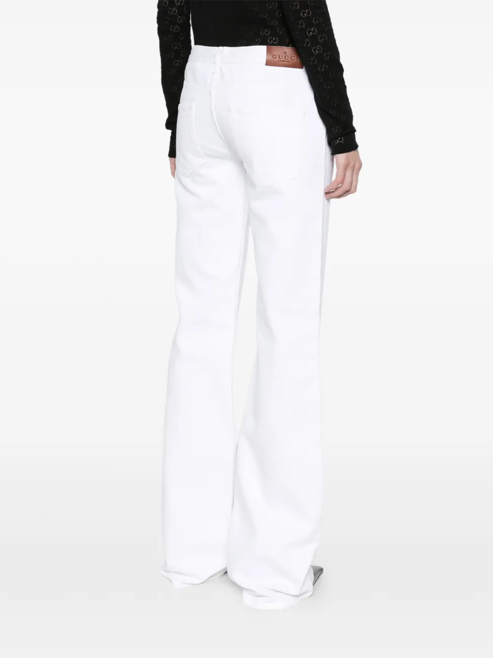 Gucci Katoenen jeans met Horsebit Wit