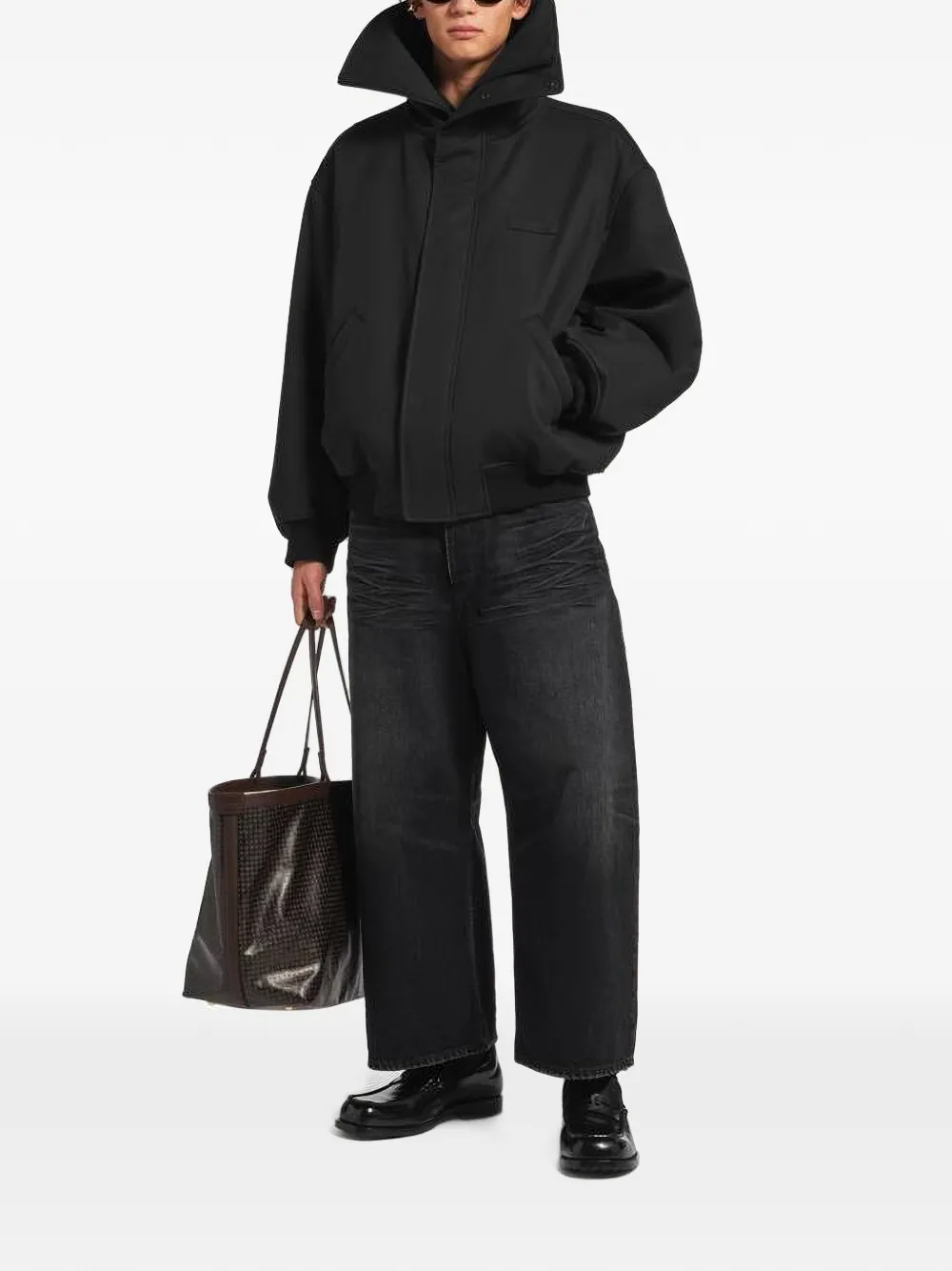 Balenciaga Gewelfde jeans met vervaagd effect Zwart