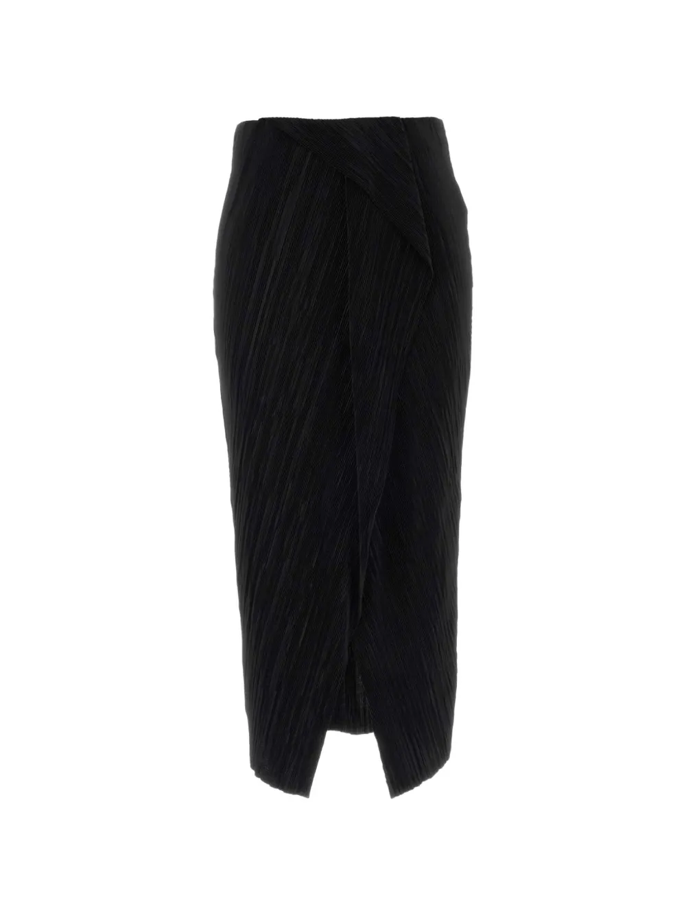 Calvin Klein Plissé-effect Draped Midi Skirt In Black