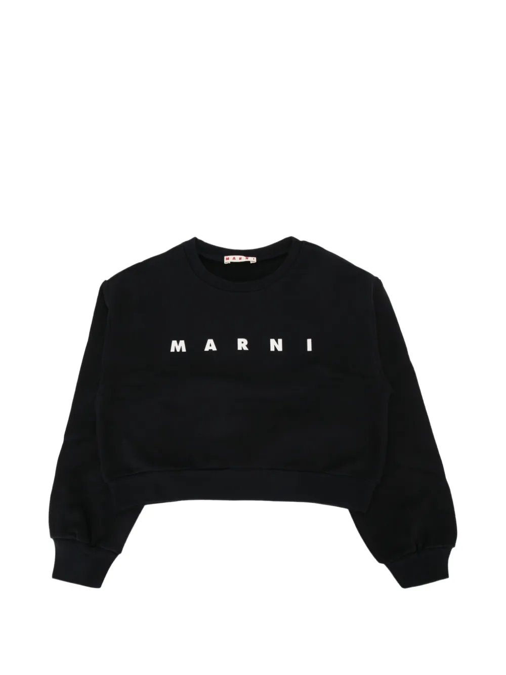 Marni Kids logo-print cotton sweatshirt - Nero