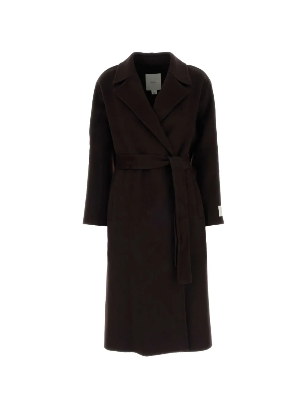 Calvin Klein belted storm-flap coat - Marrone