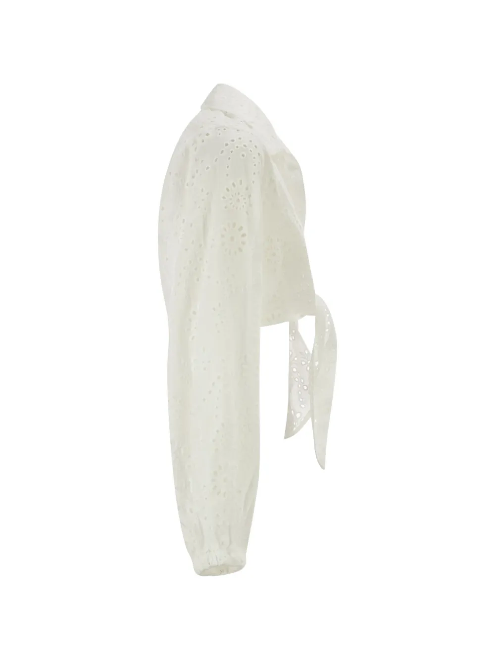MC2 Saint Barth Broderie anglaise blouse met gestrikte voorkant Wit