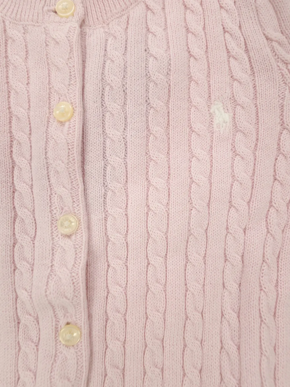 POLO RALPH LAUREN KIDS Pony kabelgebreid vest Roze