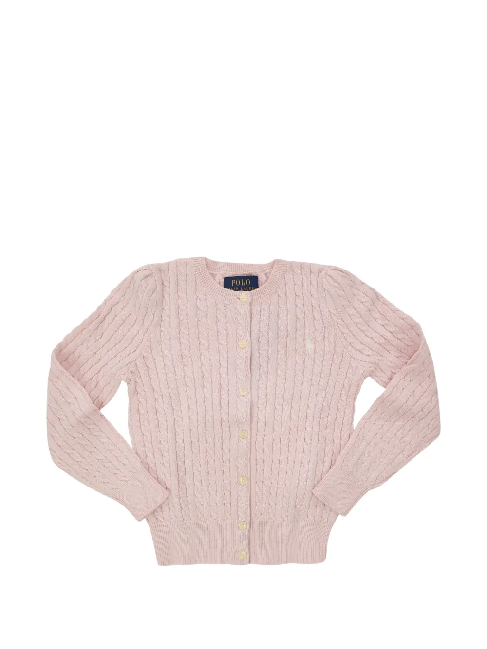 POLO RALPH LAUREN KIDS Cardigan in maglia a trecce - Rosa