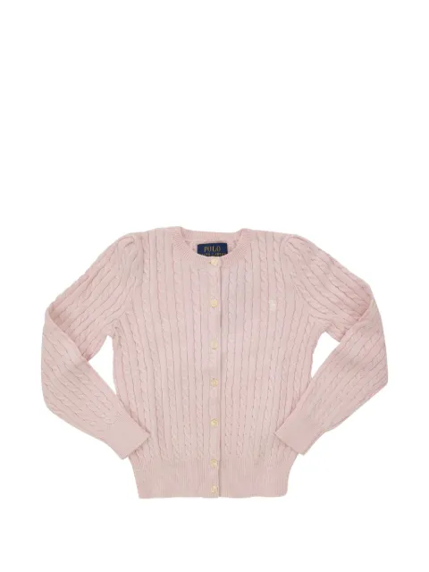 POLO RALPH LAUREN KIDS cárdigan tejido de ochos con logo bordado