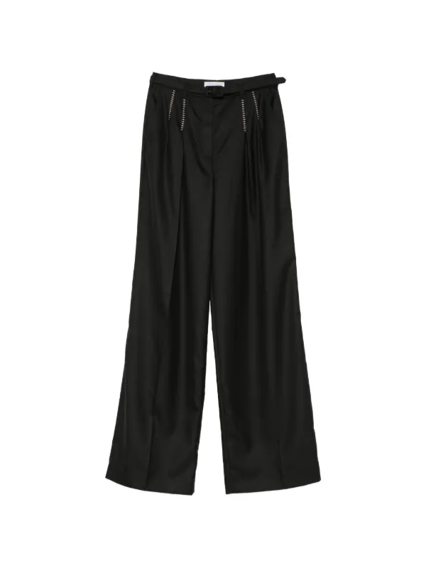 Gabriela Hearst Belted Embroidered-detail Pants in Black