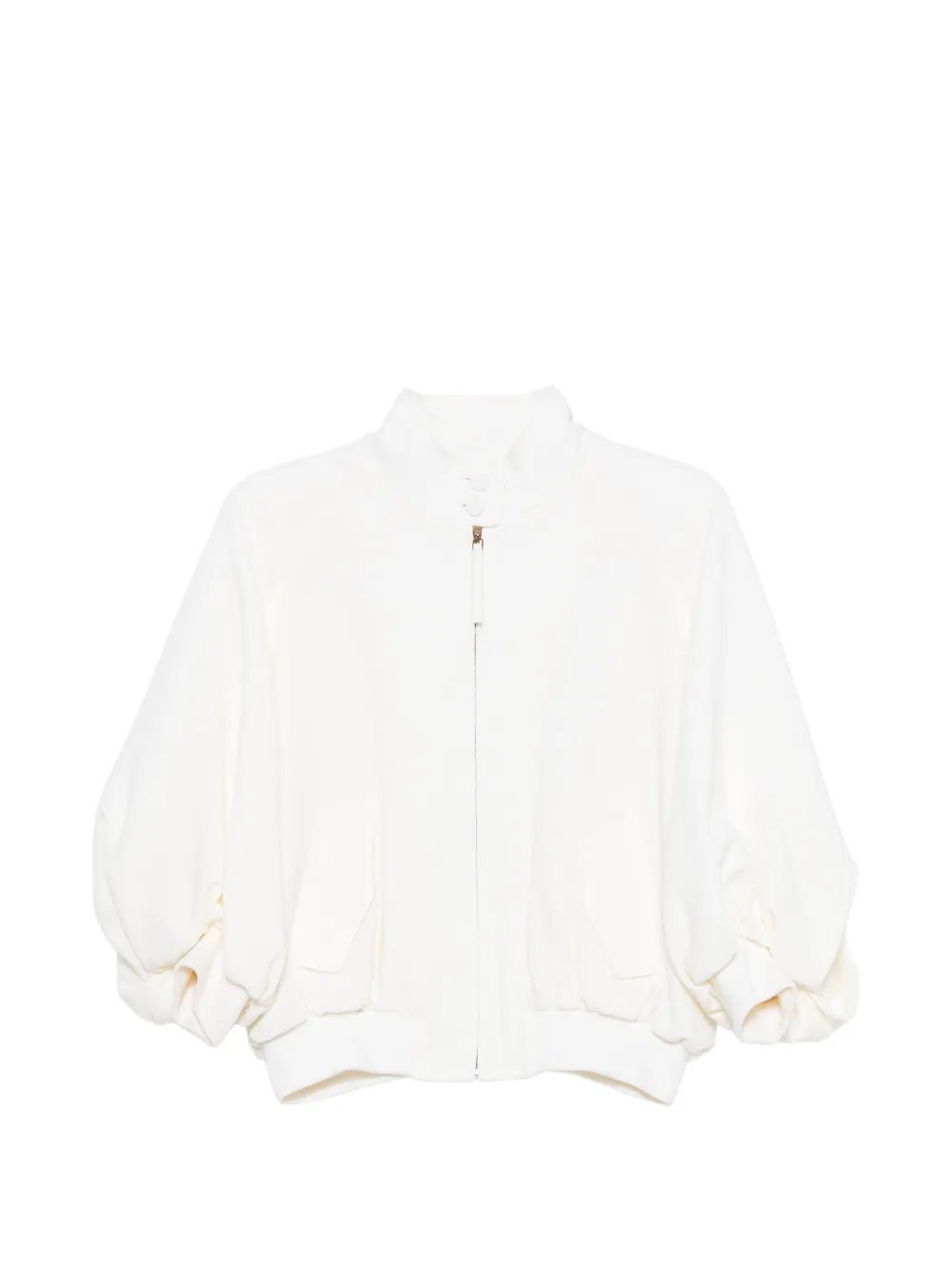 Gabriela Hearst puff-sleeves bomber jacket - Bianco