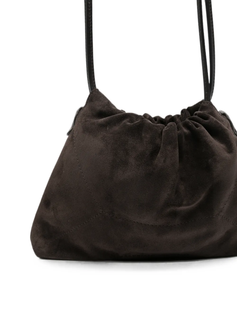 Brunello Cucinelli Crossbodytas met trekkoordsluiting Bruin