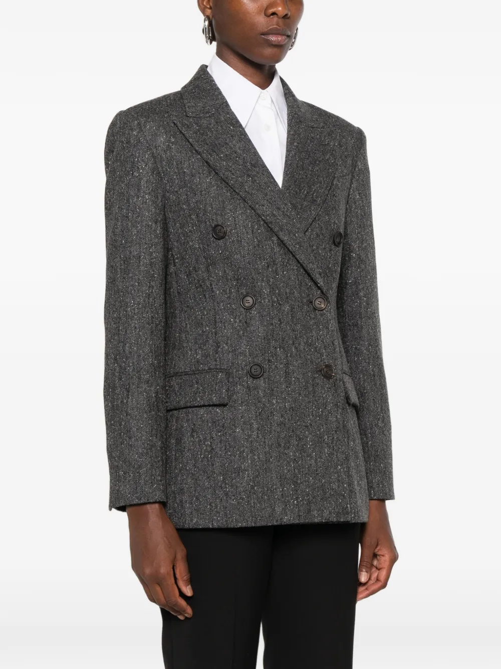 Brunello Cucinelli Blazer met dubbele rij knopen Grijs