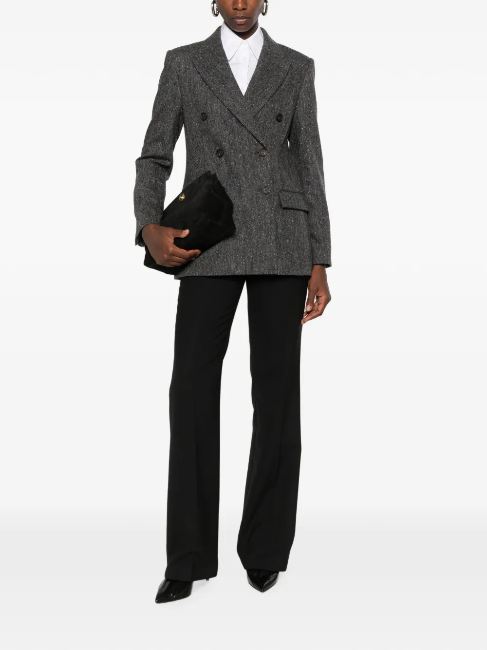 Brunello Cucinelli Blazer met dubbele rij knopen Grijs