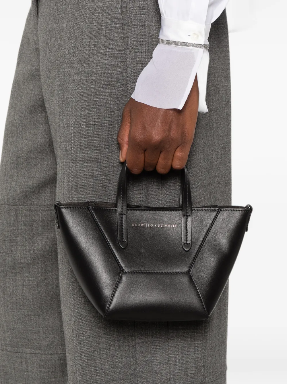 Brunello Cucinelli Shopper met logoprint Zwart