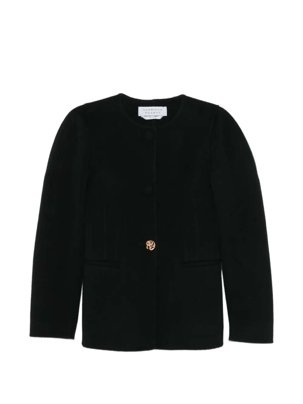 Gabriela Hearst puff-sleeve button-up jacket - Nero