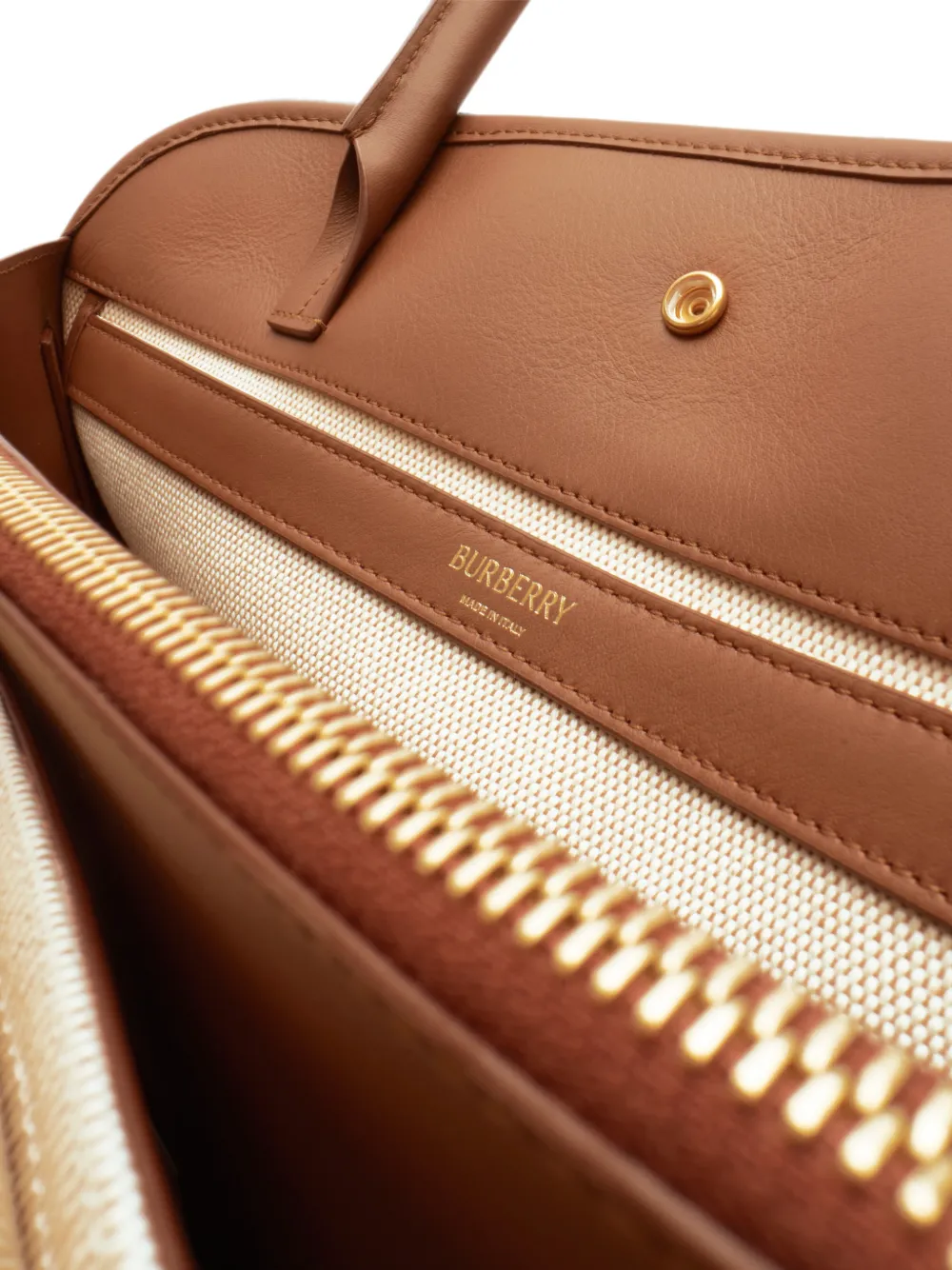 Burberry Clovelly shopper met rits Beige