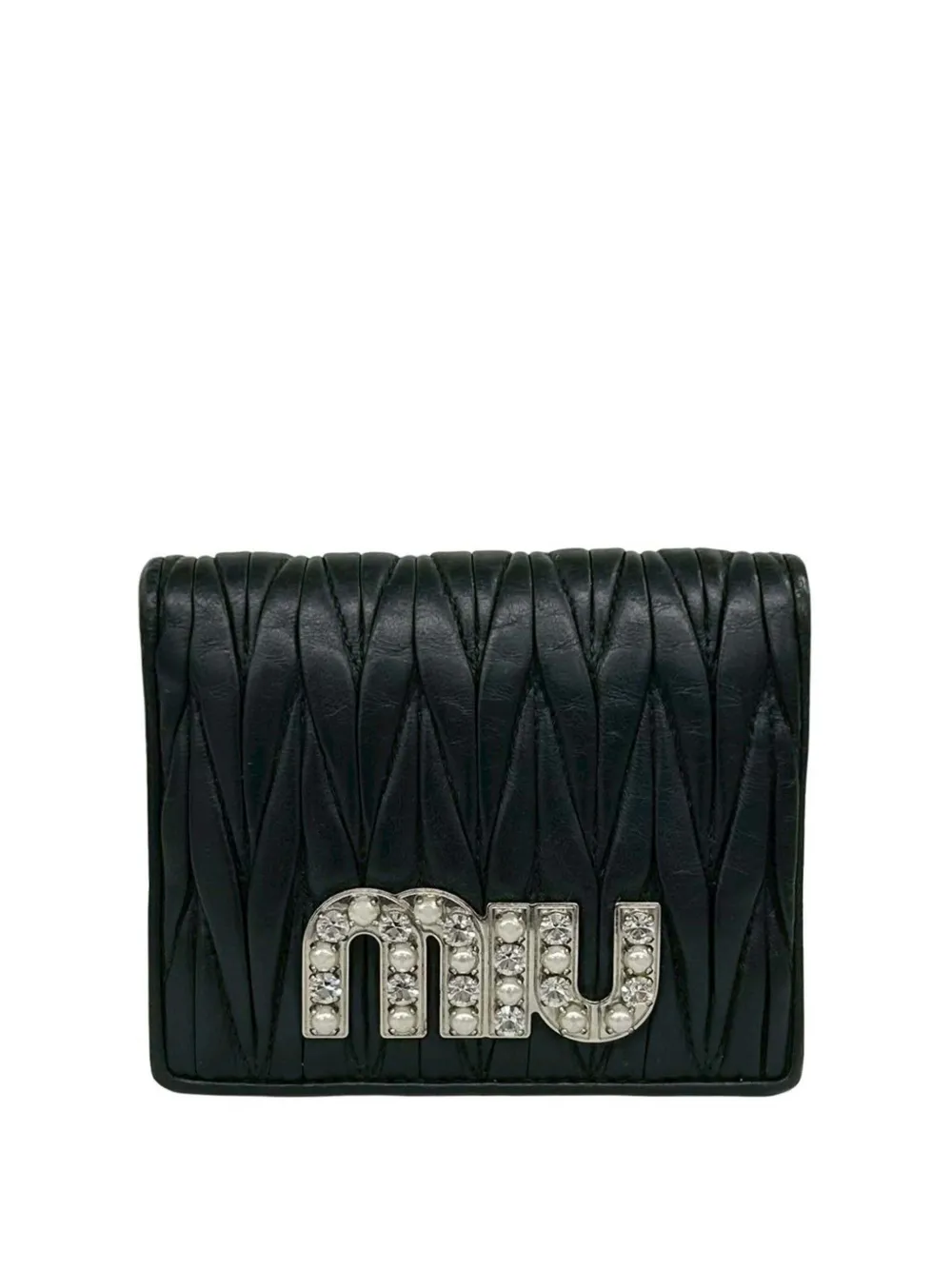 Miu Miu Pre-Owned Portafoglio Bijoux bi-fold in nappa matelassé 2010-2026 - Nero