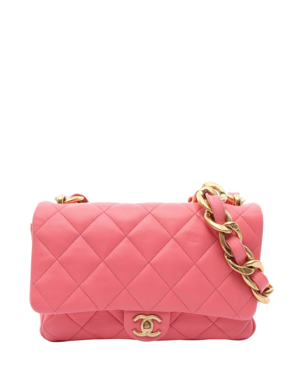CHANEL Pre-Owned Borsa a spalla Funky Town Flap in pelle di agnello trapuntata 2021-2026 - Rosa