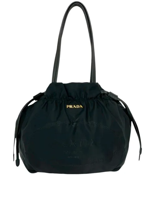 Prada Pre-Owned bolso shopper Tessuto con logo y cordones 2010-2026
