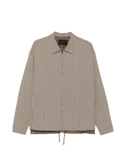 Prada houndstooth-pattern zip-up shirt